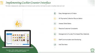How to manage restaurant business implementing cashier counter interface