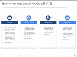 How To Manage Security In Cloud Loss Cloud Security IT Ppt Guidelines