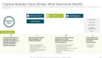 How to measure and improve the business value of it service capture business value drivers what executives