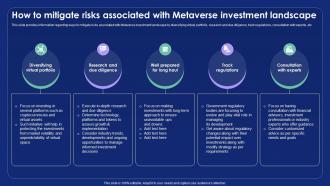 How To Mitigate Risks Associated With Metaverse Alternate Reality Reshaping The Future AI SS V