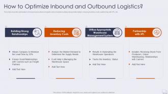 How to optimize inbound and improving logistics management operations