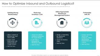 How To Optimize Inbound And Outbound Logistics Building Excellence In Logistics Operations