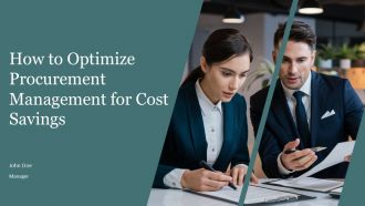 How To Optimize Procurement Management For Cost Savings PPT Slides AT