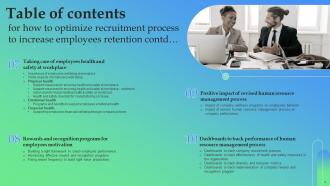 How To Optimize Recruitment Process To Increase Employees Retention Powerpoint Presentation Slides Pre designed Idea