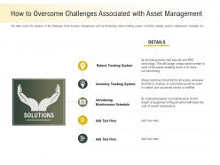 How to overcome challenges associated with asset management will ppt powerpoint presentation icon