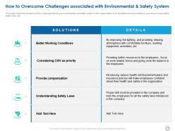 How to overcome challenges associated with environmental and safety system