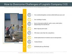 How to overcome challenges of logistic company trucks trucking company ppt tips