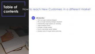 How To Reach New Customers In A Different Market Table Of Contents