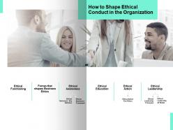 How to shape ethical conduct in the organization teamwork ppt powerpoint presentation icon