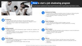 How To Start A Job Shadowing Program