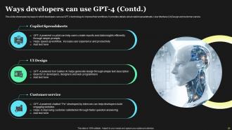 How To Use GPT4 For Content Writing ChatGPT CD V Informative Image