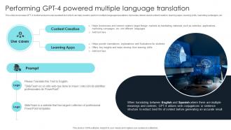 How To Use Gpt4 For Your Business Performing Gpt 4 Powered Multiple Language Translation ChatGPT SS V