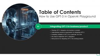 How To Use GPT 3 In OpenAI Playground For Table Of Contents ChatGPT SS V