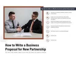 How to write a business proposal for new partnership