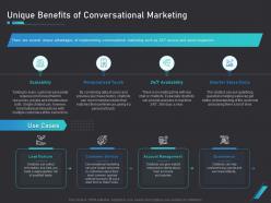 How use bots your business marketing unique benefits of conversational marketing ppt samples