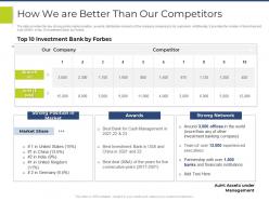 How we are better than our competitors pitchbook for general advisory deal ppt pictures