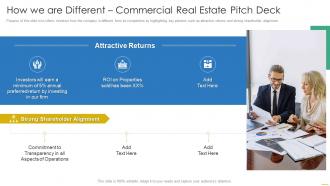 How We Are Different Commercial Real Estate Pitch Deck Ppt Powerpoint Presentation File Layouts