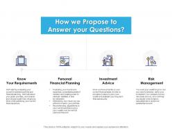 How we propose to answer your questions business ppt powerpoint presentation inspiration show