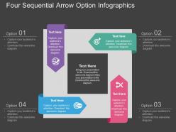 Hp four sequential arrow option infographics flat powerpoint design