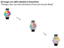 Hp wrist watch with pie chart design dial and icons powerpoint template