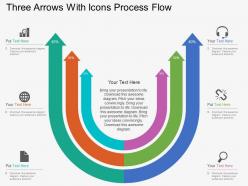 Hq Three Arrows With Icons Process Flow Flat Powerpoint Design