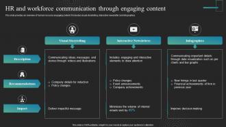 HR And Workforce Communication Through Engaging Content Strategies To Improve Workplace