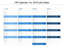 Hr calendar for 2019 with notes