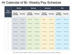 Hr calendar of bi weekly pay schedule