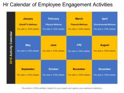 Hr calendar of employee engagement activities
