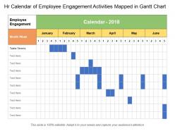 Hr calendar of employee engagement activities mapped in gantt chart