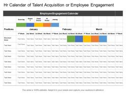 Hr calendar of talent acquisition or employee engagement