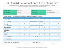 Hr candidate recruitment evaluation form