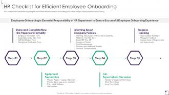 Hr Checklist For Efficient Employee Onboarding Employee Guidance Playbook