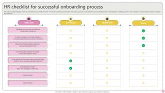 HR Checklist For Successful Onboarding Process