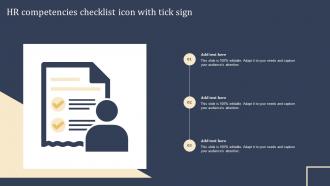 HR Competencies Checklist Icon With Tick Sign