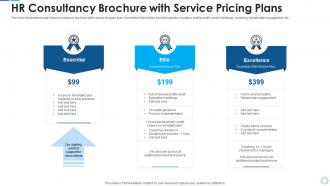 Hr consultancy brochure with service pricing plans