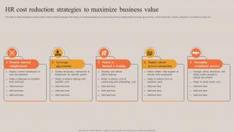 HR Cost Reduction Strategies To Maximize Business Value