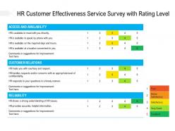 Hr customer effectiveness service survey with rating level