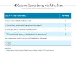 Hr customer service survey with rating scale