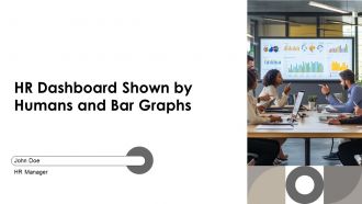 HR Dashboard Shown By Humans And Bar Graphs PPT Graphics AT