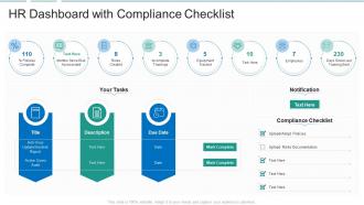 Hr dashboard with compliance checklist