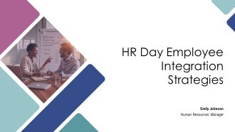 HR Day Employee Integration Strategies PPT Mockup AT