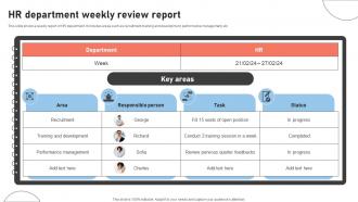 HR Department Weekly Review Report