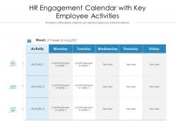 Hr engagement calendar with key employee activities