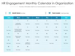 Hr engagement monthly calendar in organization