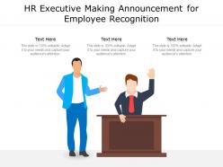 Hr executive making announcement for employee recognition
