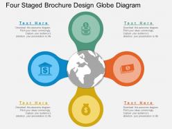 Hr four staged brochure design globe diagram flat powerpoint design