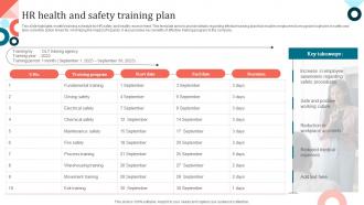 HR Health And Safety Training Plan