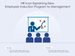 Hr icon explaining new employee induction program to management