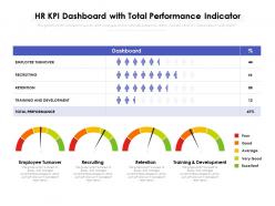 Hr kpi dashboard with total performance indicator